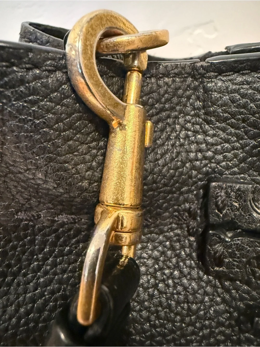 Tory Burch Black Pebbled Leather McGraw Bucket Bag